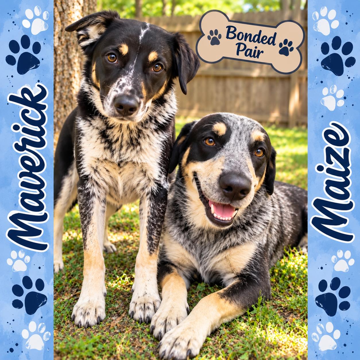 Enlarge Bonded Pair - Maverick and Maize, a Adoptable mixed breed in Shinnston, WV image 1/4