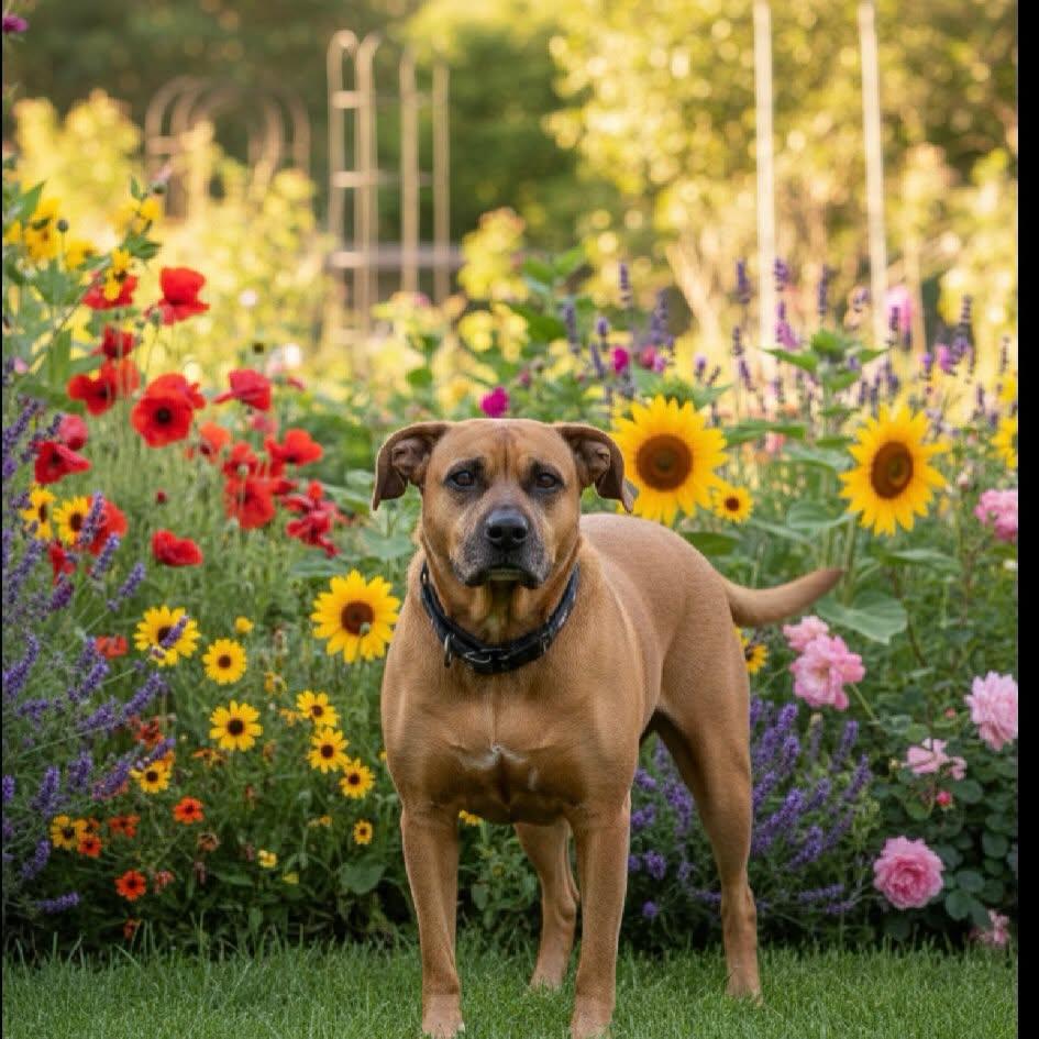 Maddie, ADOPTABLE, Senior Female Pit Bull Terrier & Labrador Retriever.
