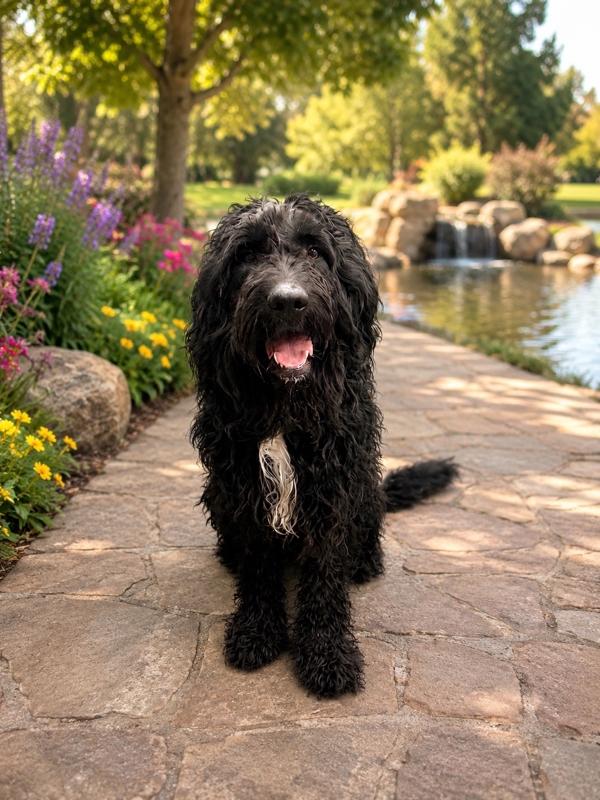 Murphy, Adoptable, Adult Male Newfoundland Dog & Standard Poodle.