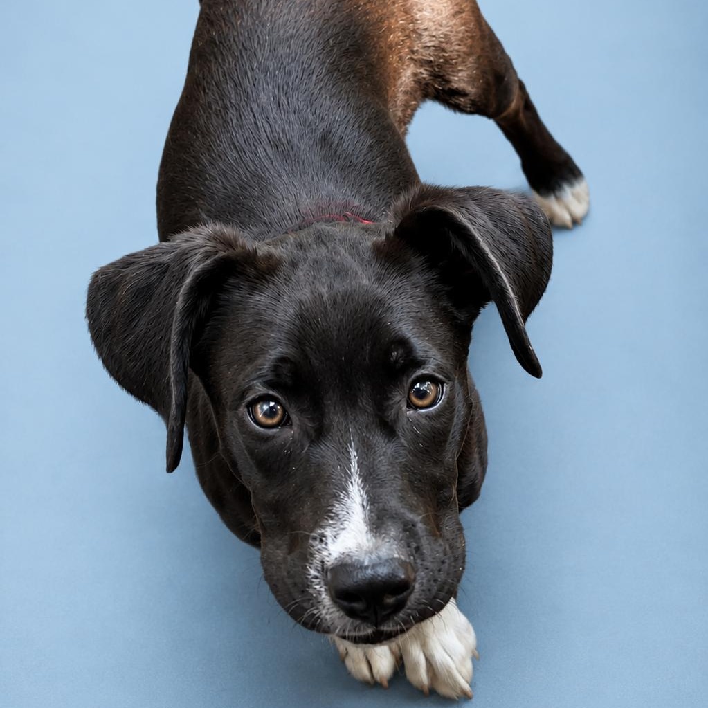 Black Bean, ADOPTABLE, Puppy Male Mastiff & Boxer.