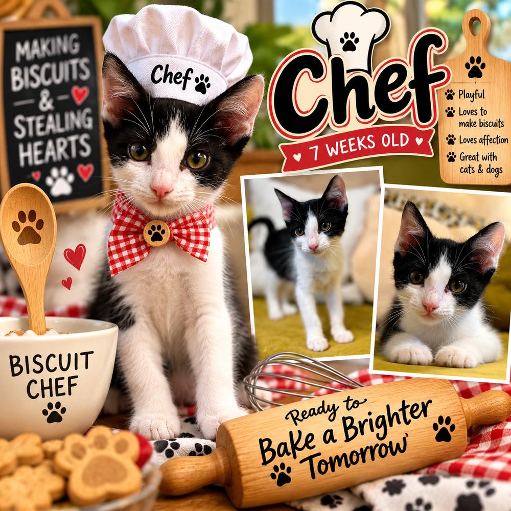Enlarge Chef, a Adoptable Domestic Short Hair in Blanchard, OK image 1/5