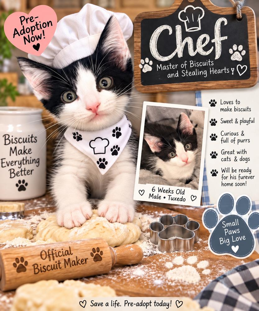 Enlarge Chef, a Adoptable Domestic Short Hair in Blanchard, OK image 2/5