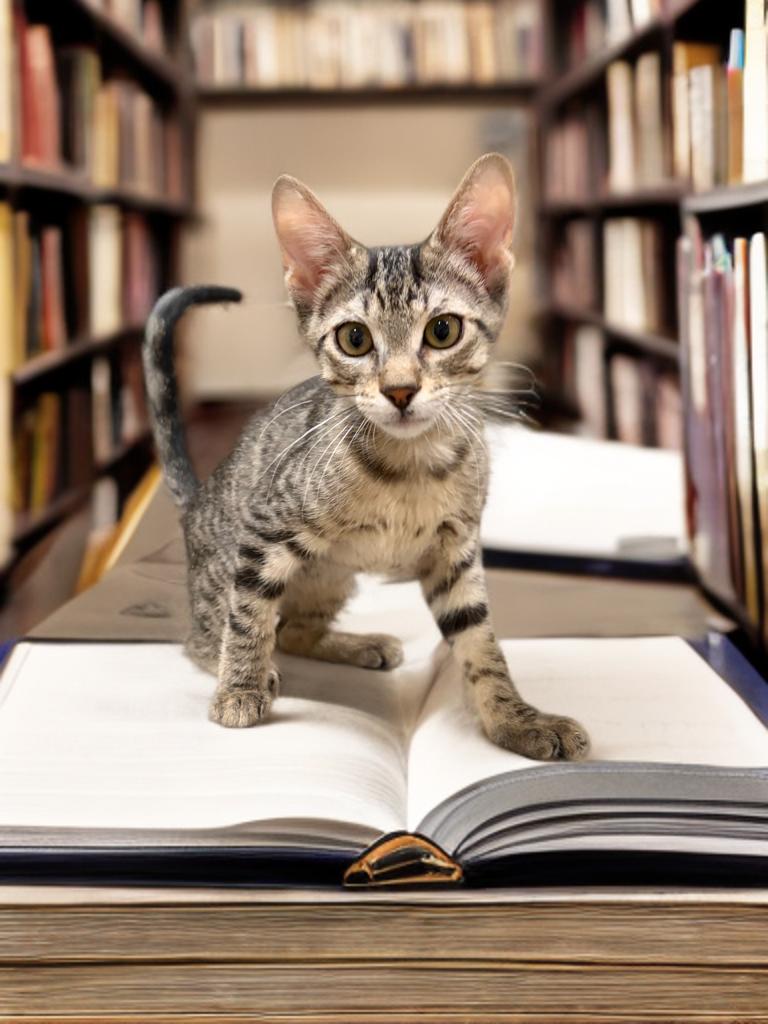 Purrfessor Conor O'Cork, Ph.D. (Purrs, Hugs, and Discovery), Adoptable, Kitten Male Domestic Short Hair.