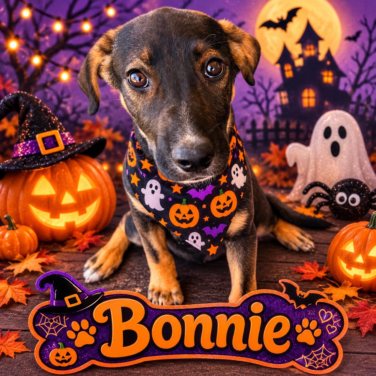 Bonnie, Adoptable, Young Female Chocolate Labrador Retriever & American Staffordshire Terrier.
