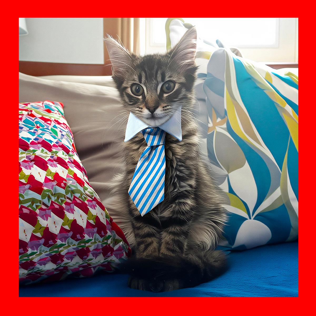 Pierce, adopted, Kitten Male Domestic Medium Hair.