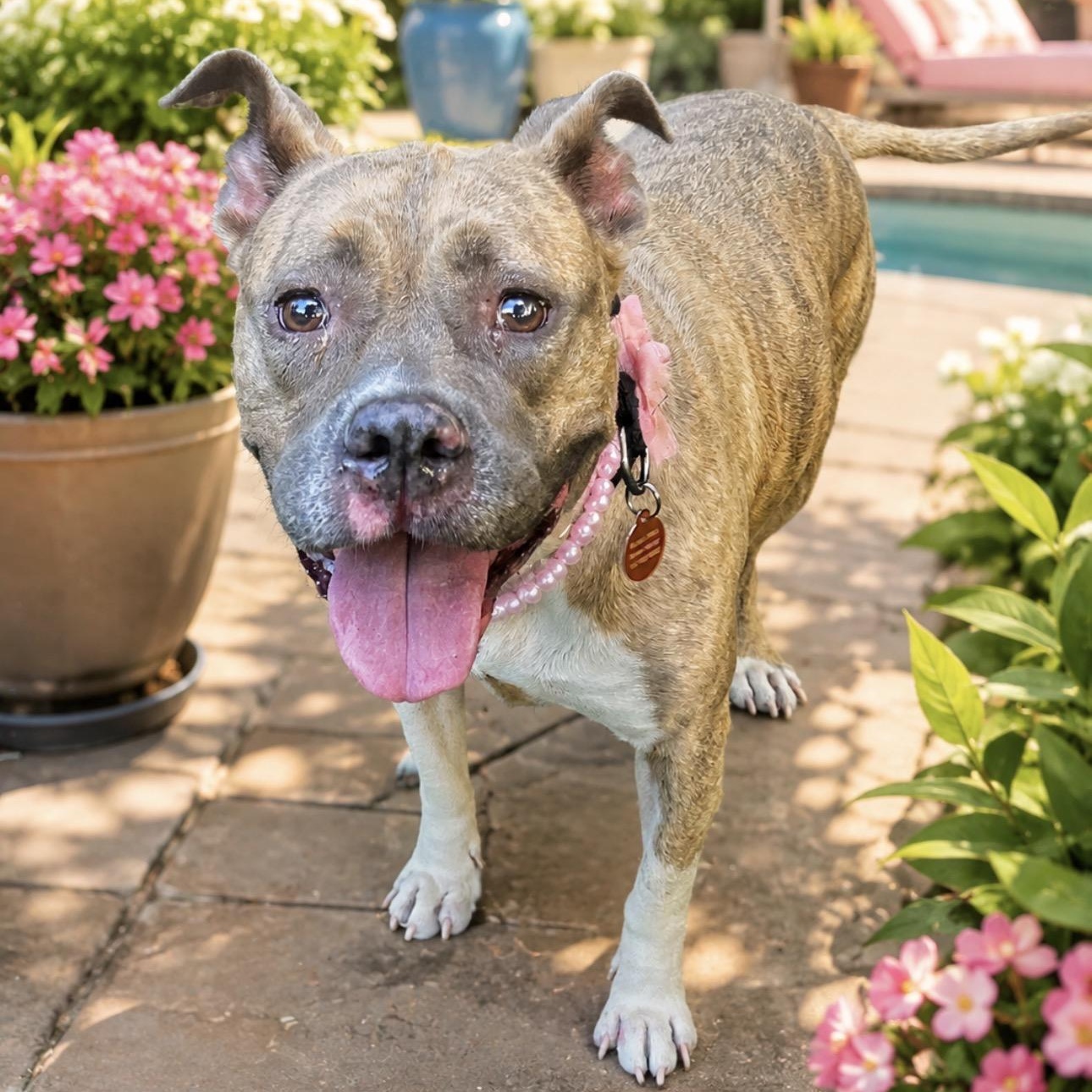 Emerald, ADOPTABLE, Adult Female American Staffordshire Terrier.