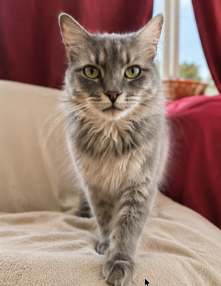 Caccini, Adoptable, Adult Female Maine Coon & Domestic Long Hair.