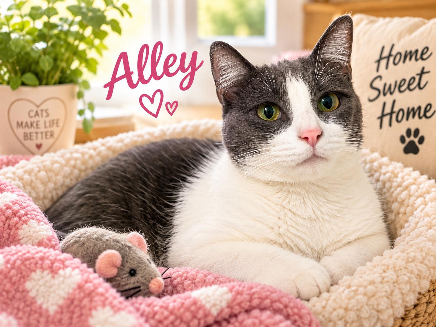 ALLEY-shy & playful, Adoptable, Young Female Domestic Short Hair.