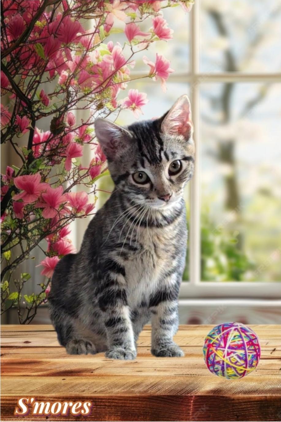 S'MORES , ADOPTABLE, Young Female Tabby.