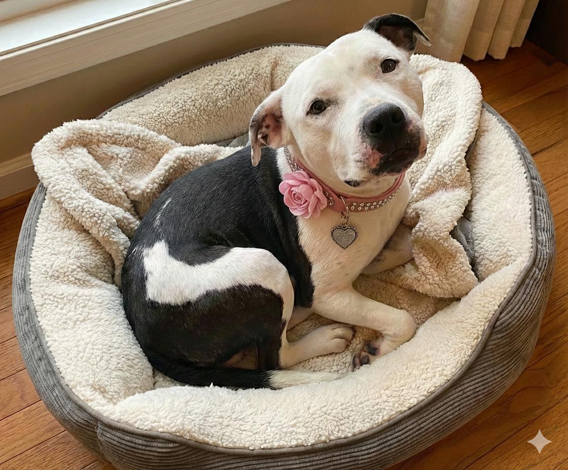 Nora - Young Senior, ADOPTABLE, Adult Female Pit Bull Terrier.
