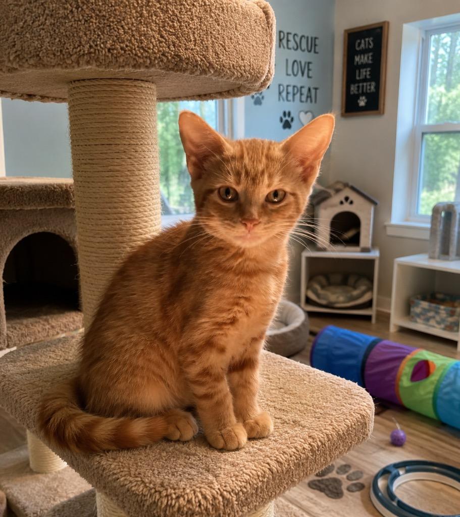 Pumpkin, Adoptable, Kitten Male Domestic Short Hair.