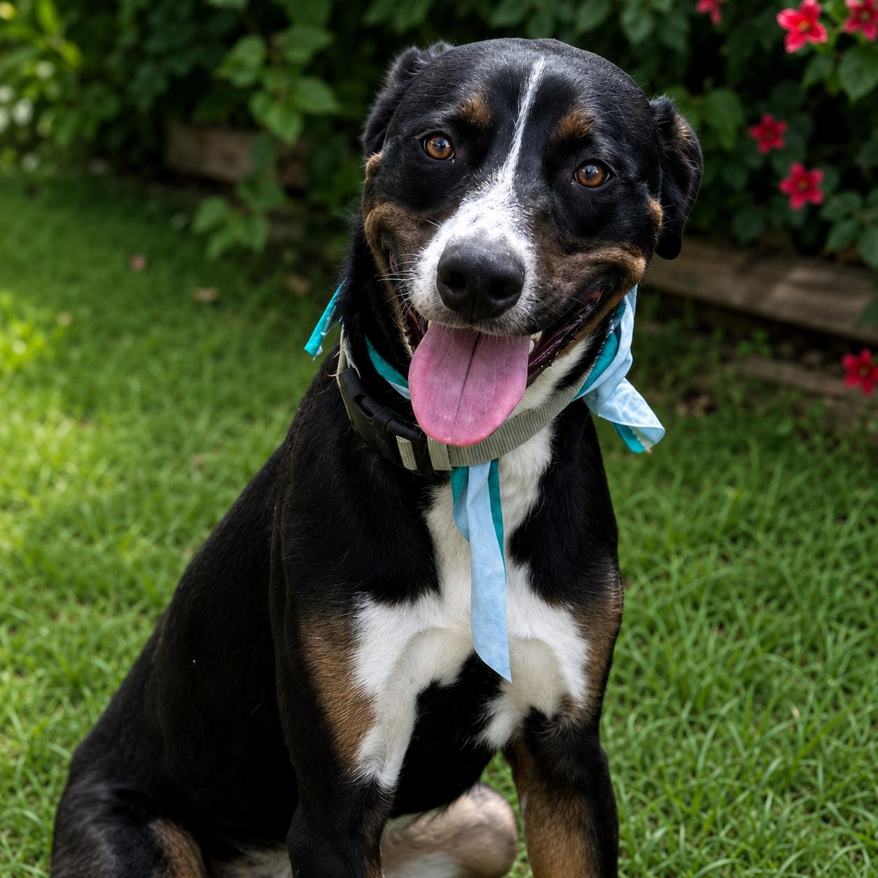 Boots, Adoptable, Young Male Border Collie & Labrador Retriever.