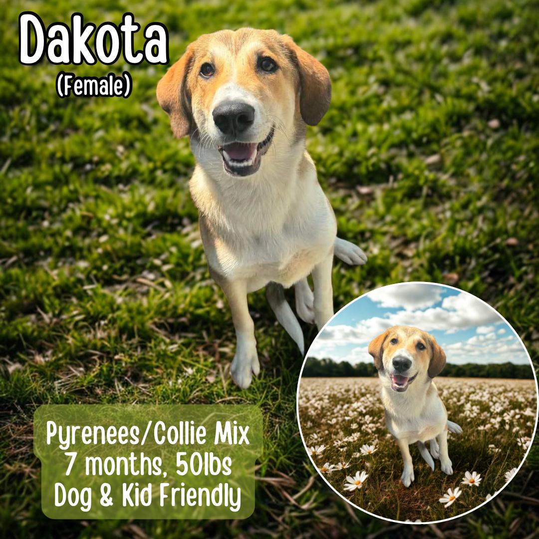 Dakota, ADOPTABLE, Young Female Great Pyrenees & Border Collie.