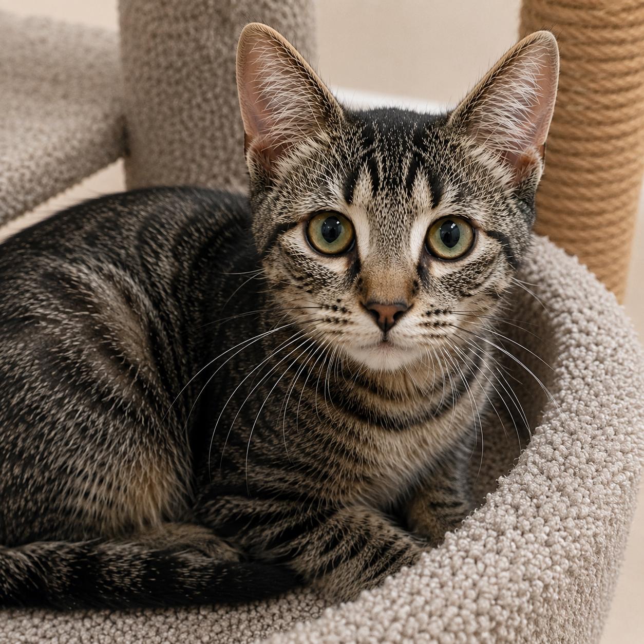 Elodie, Adoptable, Kitten Female Tabby & Domestic Medium Hair.