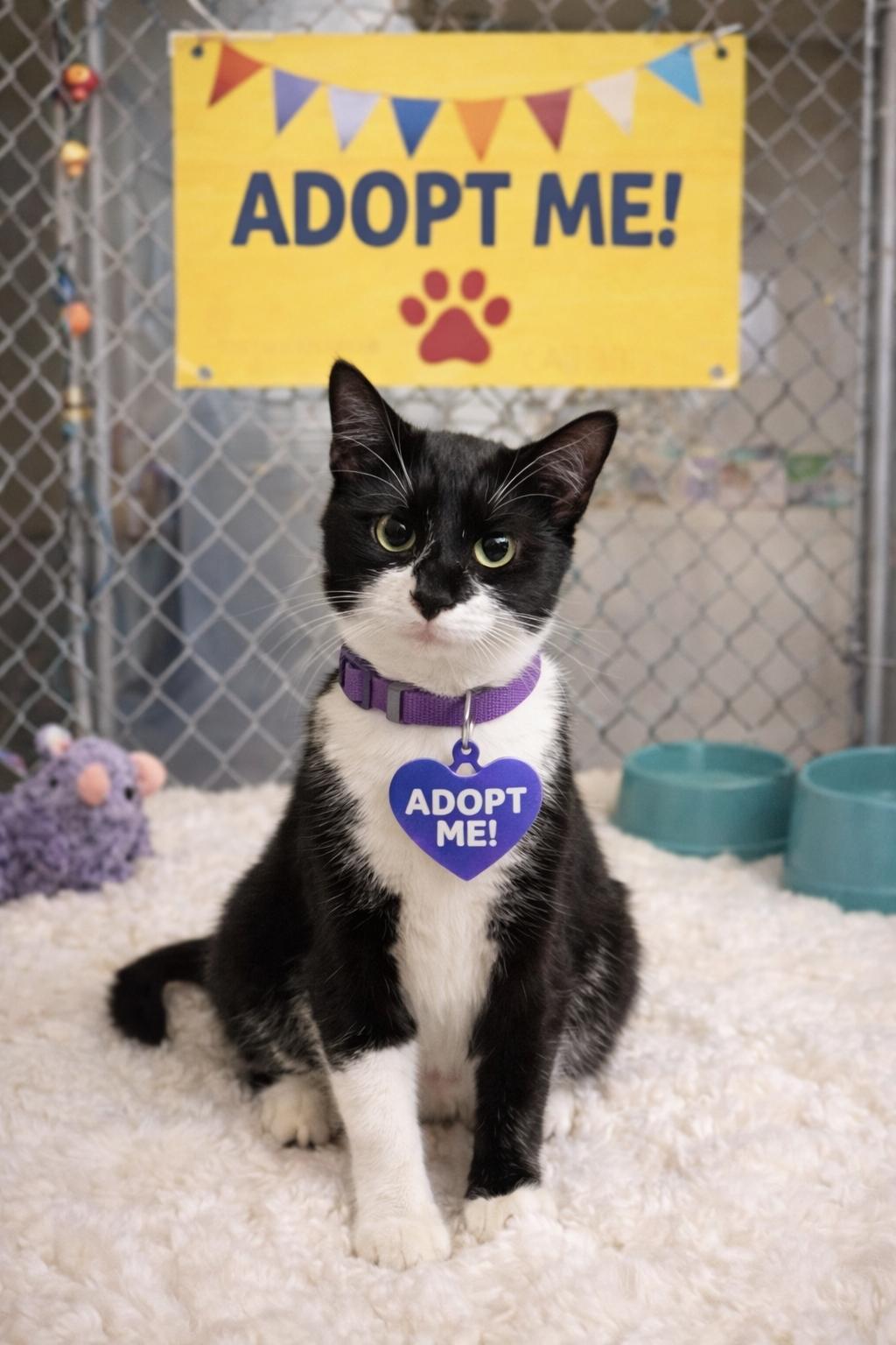 Enlarge Reeses aka Bat Kitty  BONDED PAIR. MUST BE ADOPTED WITH CARAMELLA, a Adoptable Domestic Short Hair in Sodus, NY image 1/1