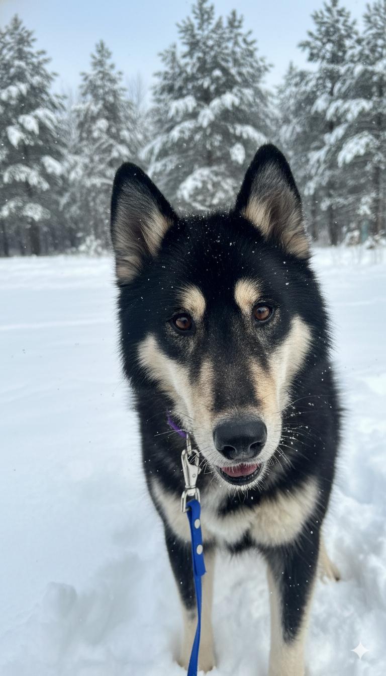 Coda, ADOPTABLE, Senior Female Alaskan Malamute & Collie.