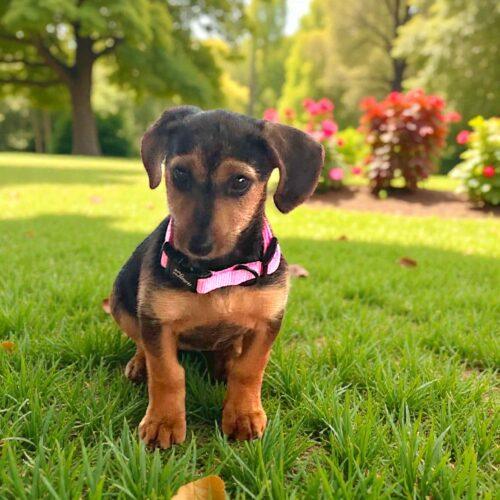 Liza, Adoptable, Puppy Female Miniature Dachshund & Yorkshire Terrier.
