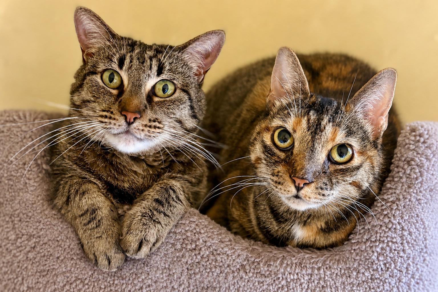 PEPPER AND SASSY, ADOPTABLE, Adult Female Domestic Short Hair.
