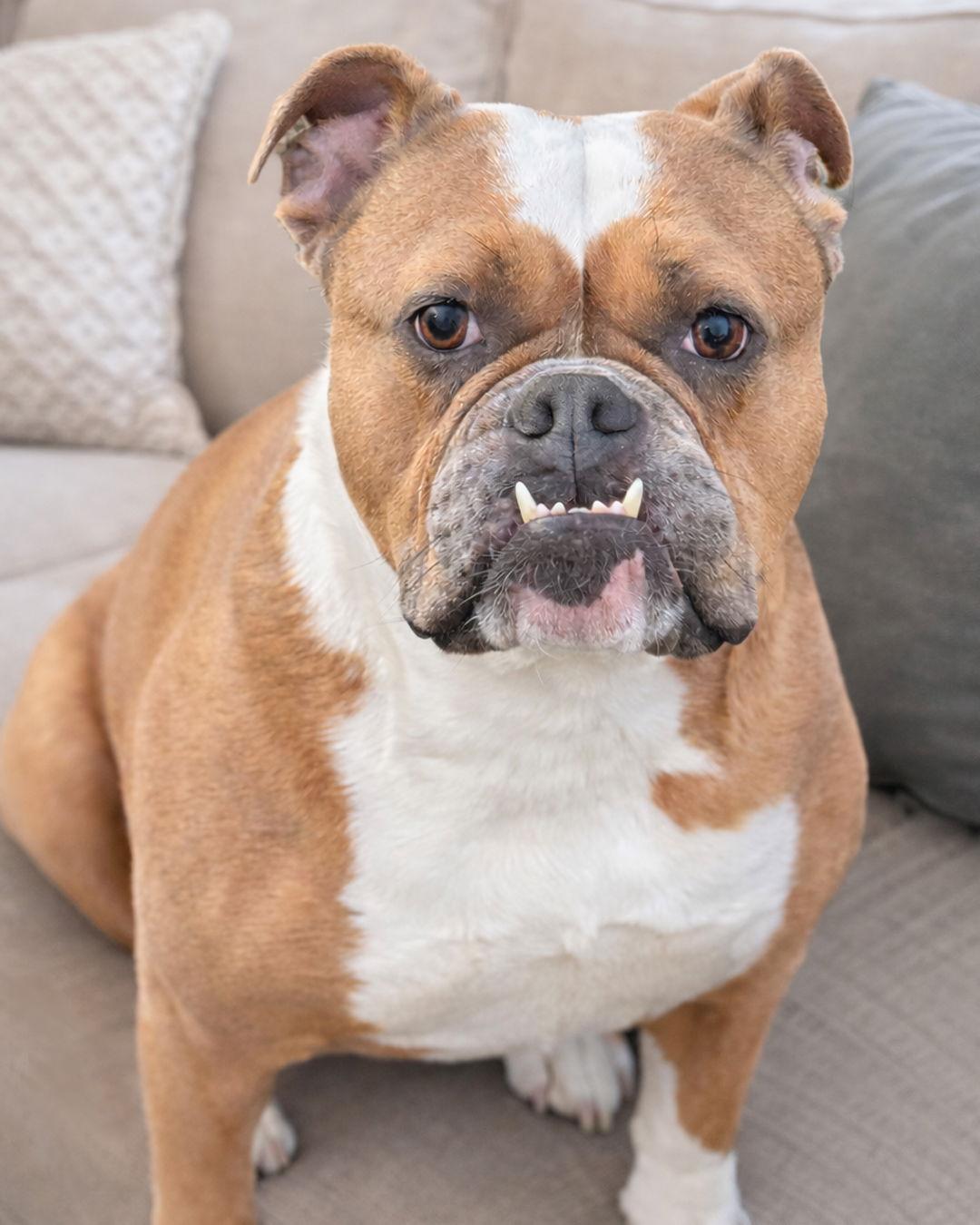 Carmela Soprano, Adoptable, Adult Female English Bulldog.