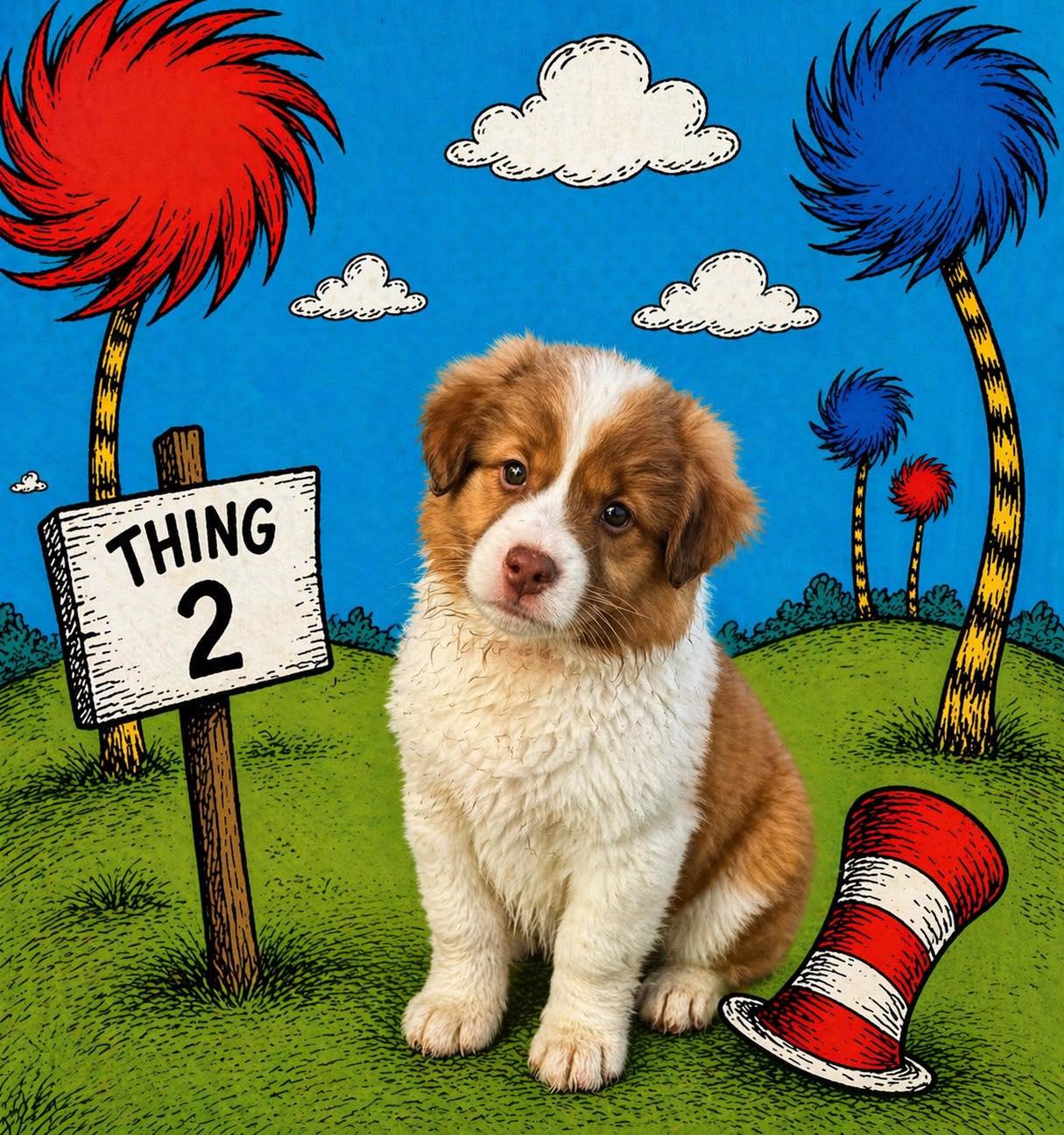Thing 2, adopted, Puppy Female Australian Shepherd.