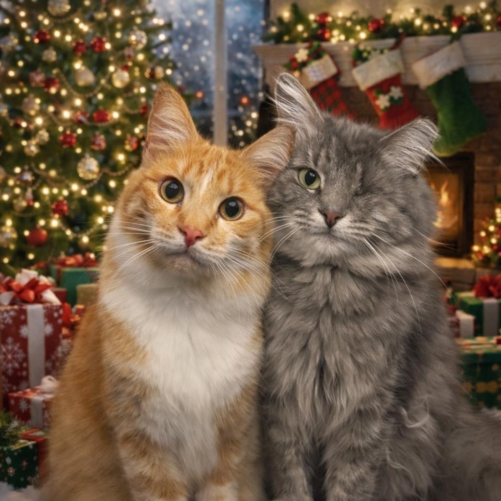 Enlarge Scarlett bonded to Mufasa, a Adoptable Domestic Long Hair in Monroe, MI image 2/3