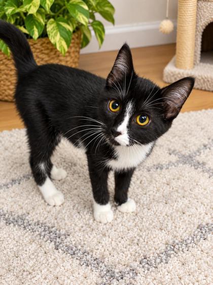 Crackle, Adoptable, Kitten Female Domestic Short Hair & Domestic Short Hair.