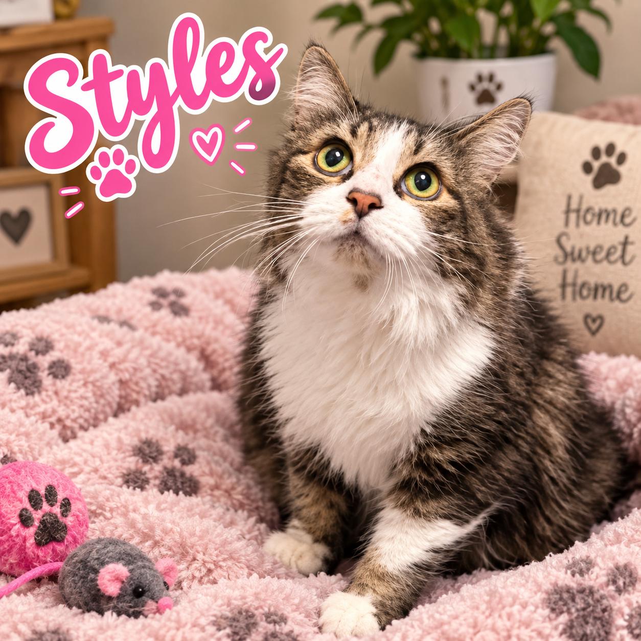 Styles, Adoptable, Adult Female Domestic Long Hair.
