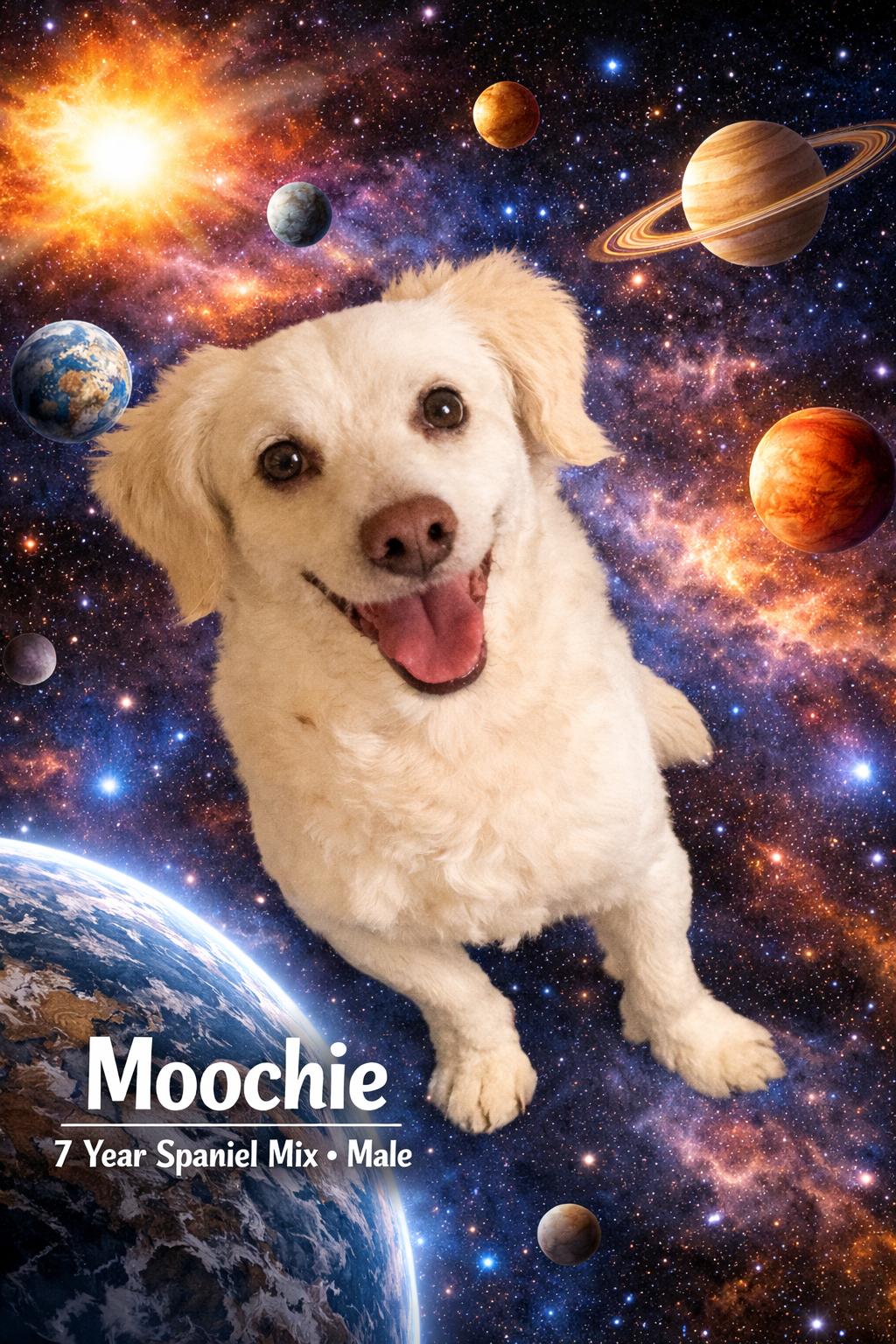 MOOCHIE – 7 YEAR SPANIEL MIX MALE @ PETCO, 5011 E. RAY ROAD, PHX 85044 ON SATURDAY, MARCH 7TH, 11–2, ADOPTABLE, Adult Male Spaniel.