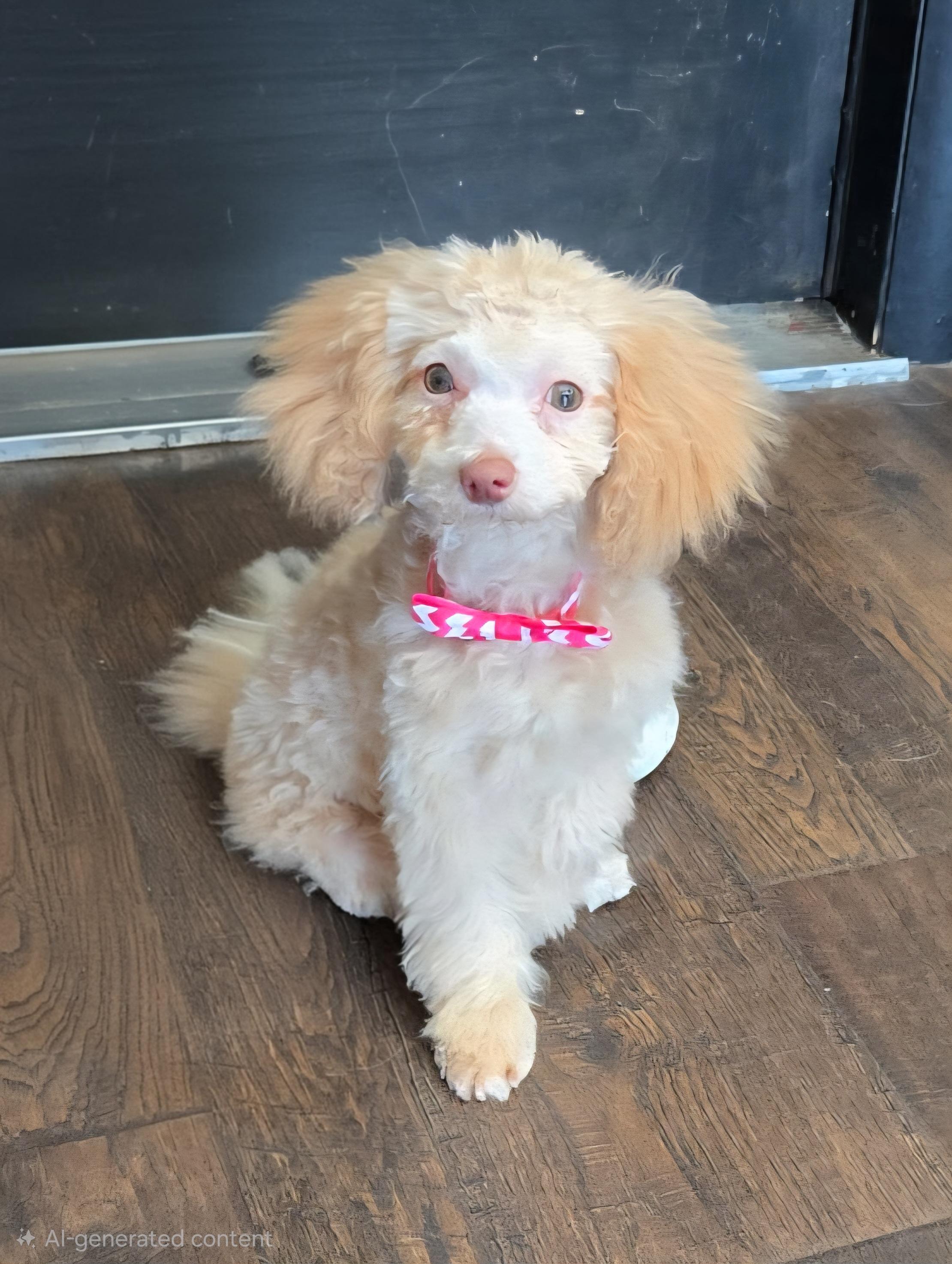 Magnolia, Adopted, Puppy Female Bichon Frise & Miniature Poodle.