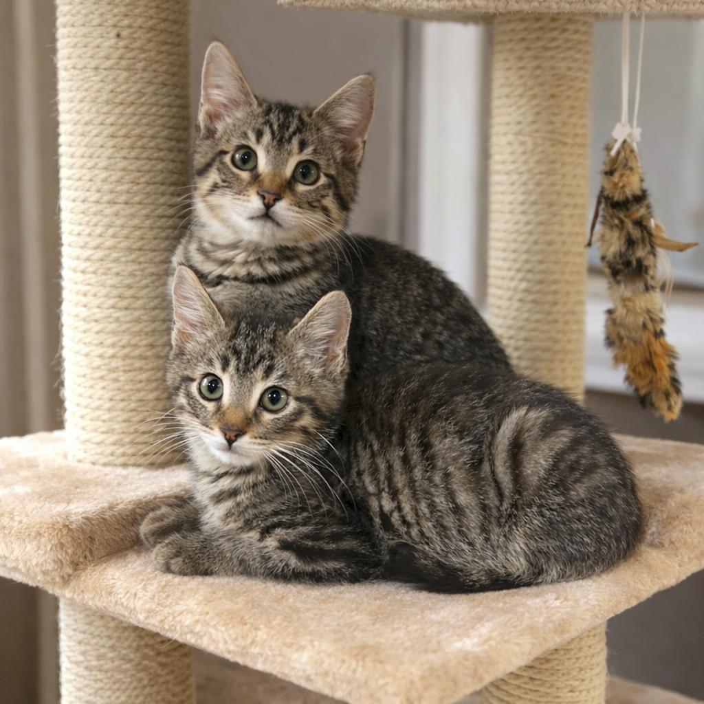 Dana and Dane, Adoptable, Kitten Female Tabby & Domestic Short Hair.