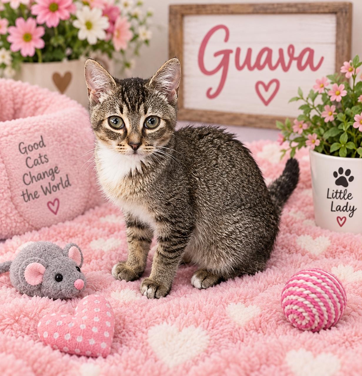 Guava, Adoptable, Kitten Female Abyssinian & Domestic Short Hair.