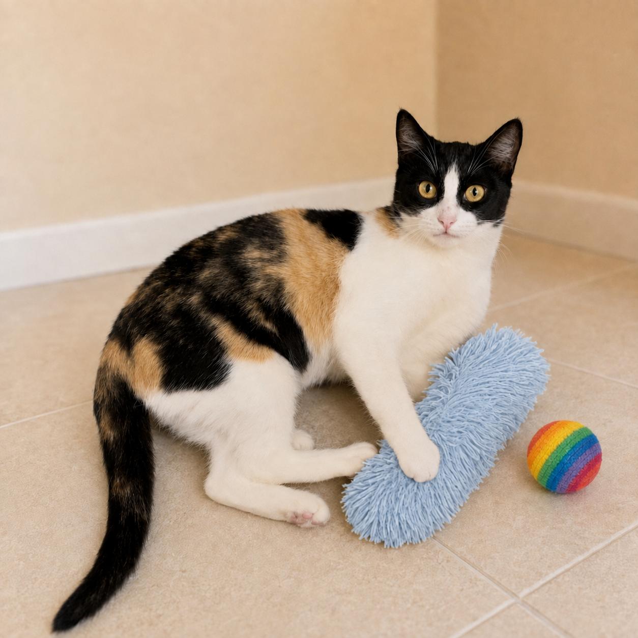 Tallulah, Adoptable, Young Female Calico & Tabby.