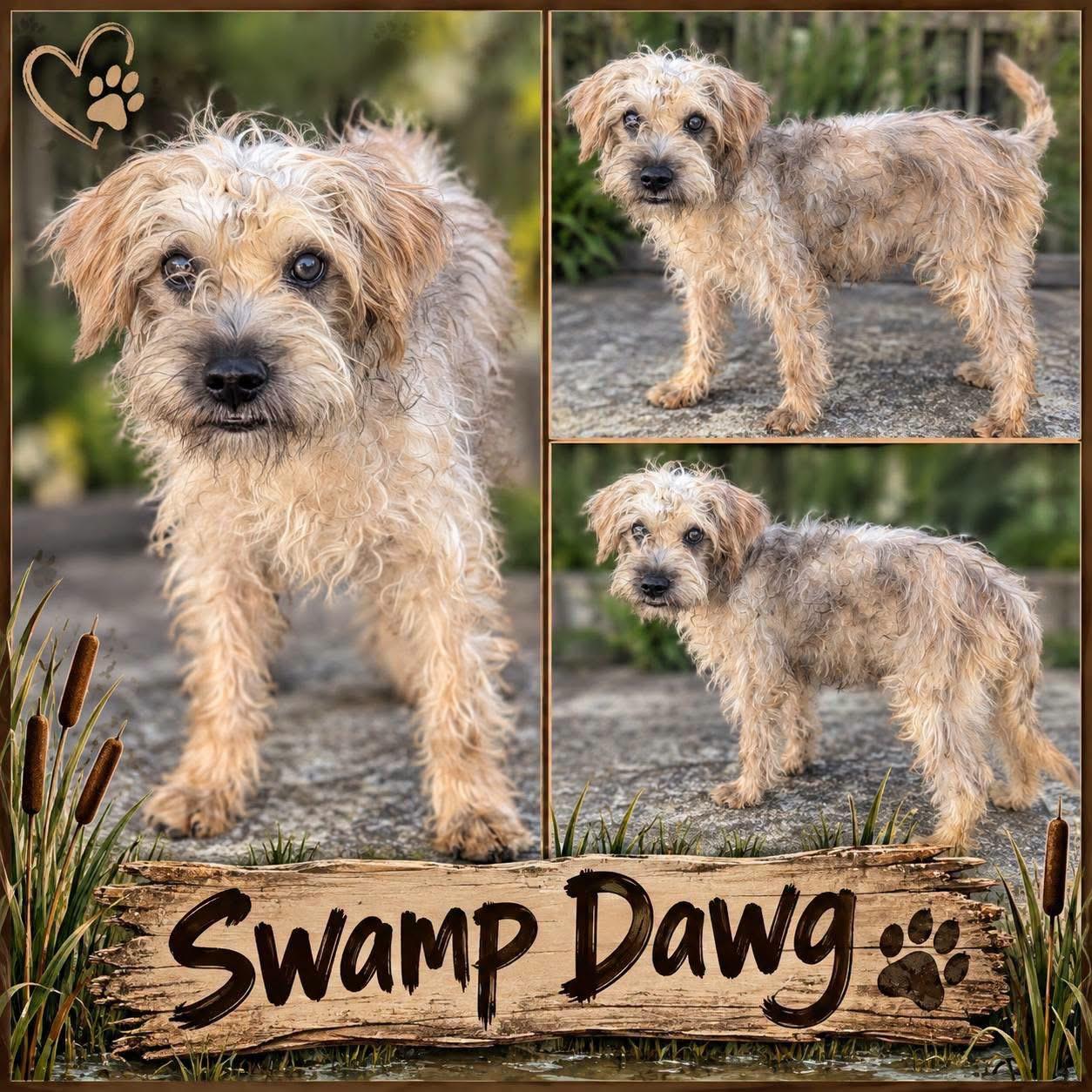 Swamp Dog, Adopted, Puppy Male Terrier.