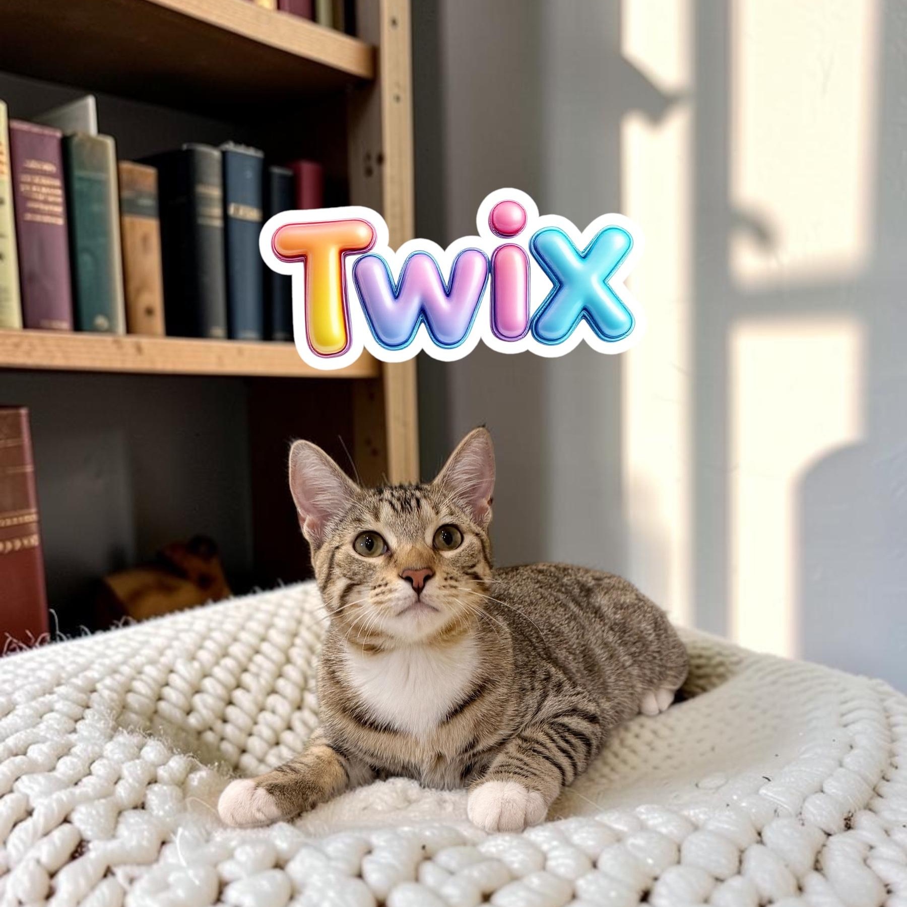 Gentle Twix, Adoptable, Kitten Male Tabby & Domestic Short Hair.