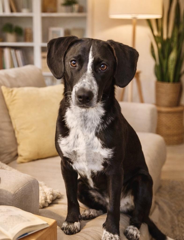 Echo, Adoptable, Young Male English Pointer & Rat Terrier.
