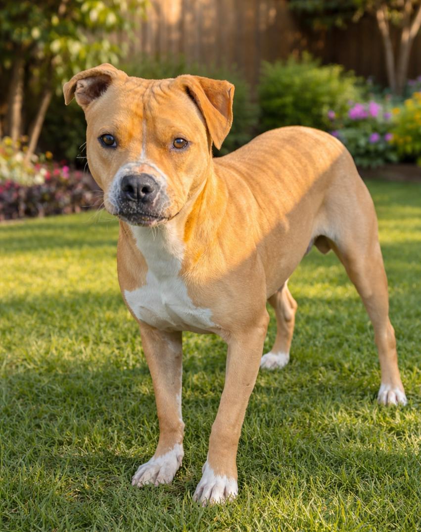Rudy, ADOPTABLE, Adult Male Boxer & Pit Bull Terrier.