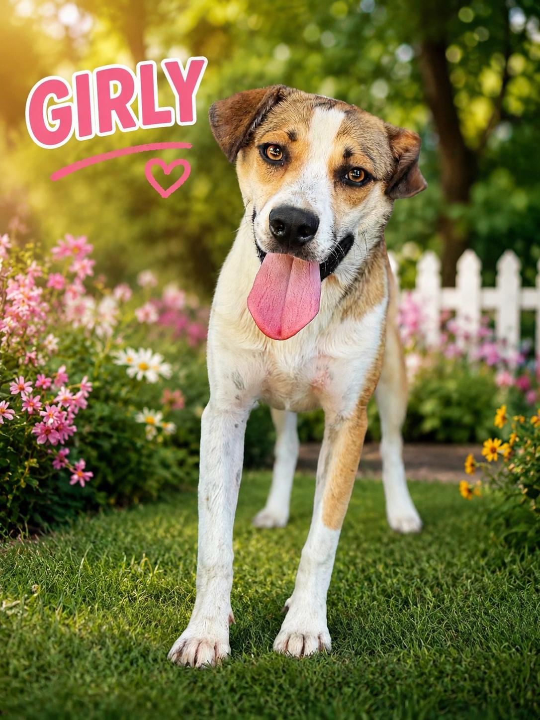 Girly, Adoptable, Young Male Australian Cattle Dog / Blue Heeler & Beagle.