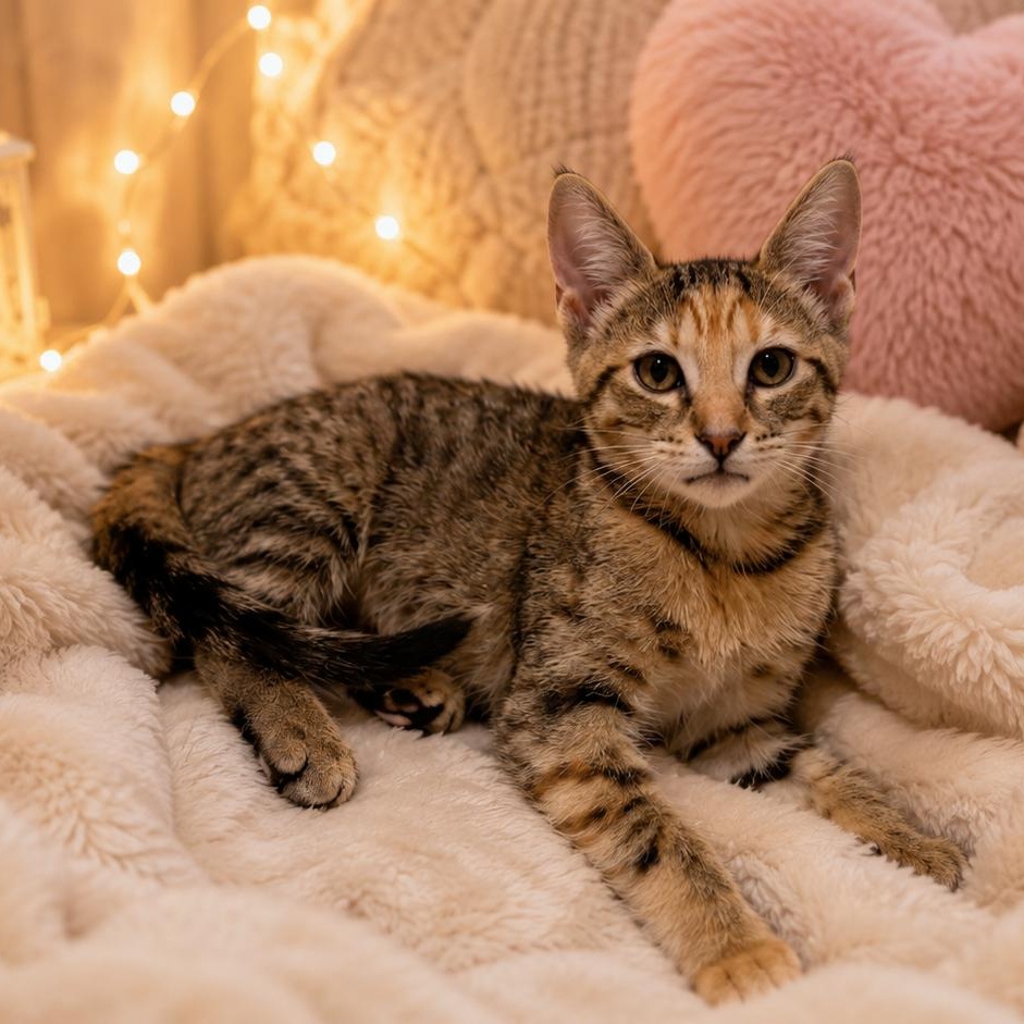 Flora, ADOPTABLE, Kitten Female Tabby & Calico.