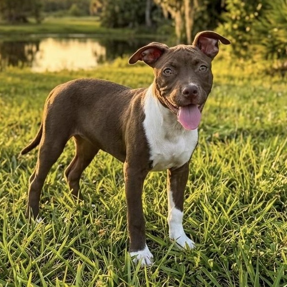 Fettuccine, Adoptable, Puppy Female American Staffordshire Terrier & Pit Bull Terrier.