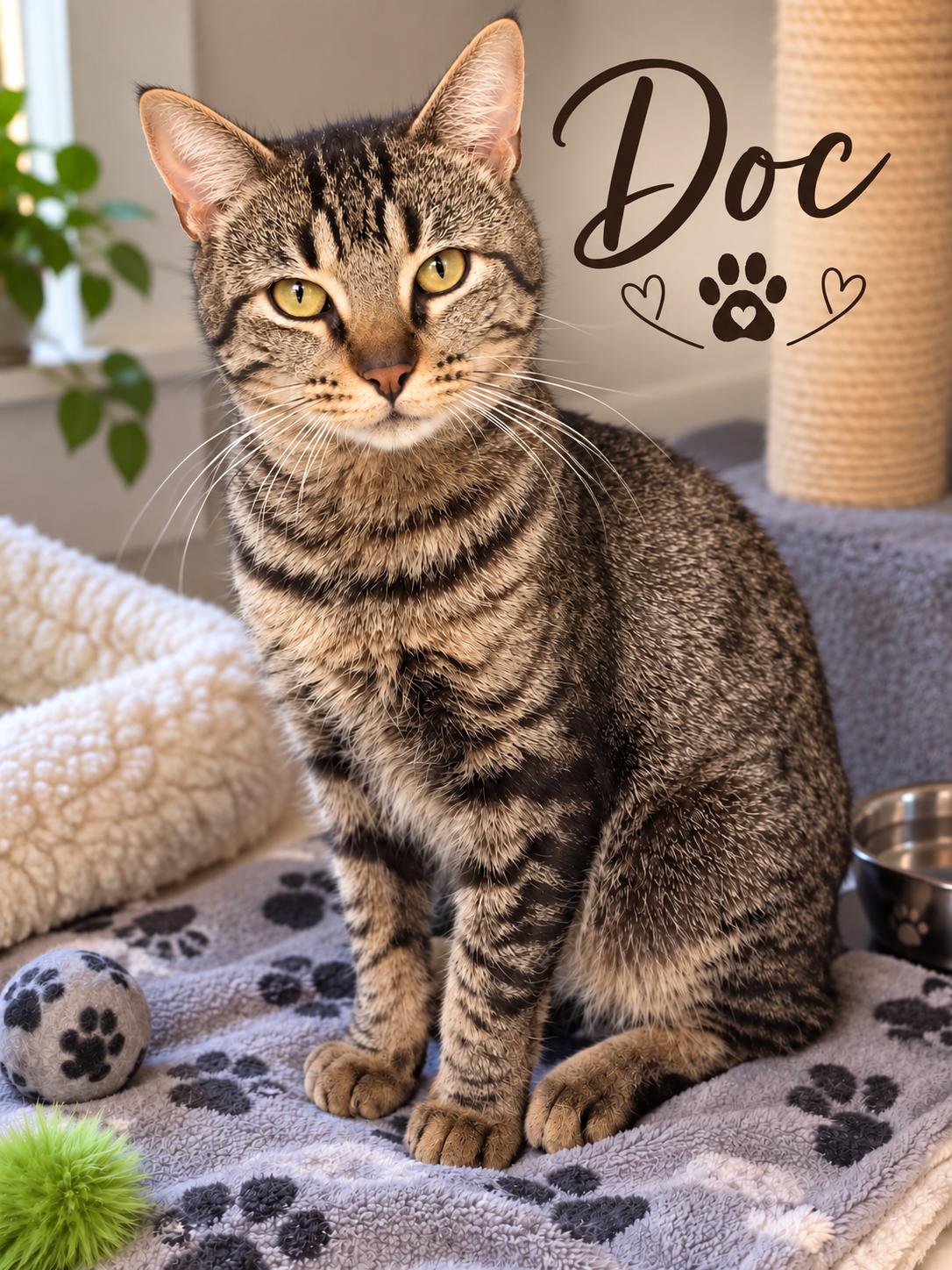 Doc, Adoptable, Young Male Tabby.