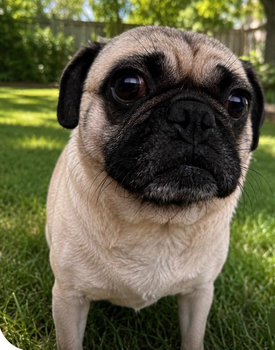 Bill Board, ADOPTION PENDING! , an adoptable Pug in Armada, MI image 2/4
