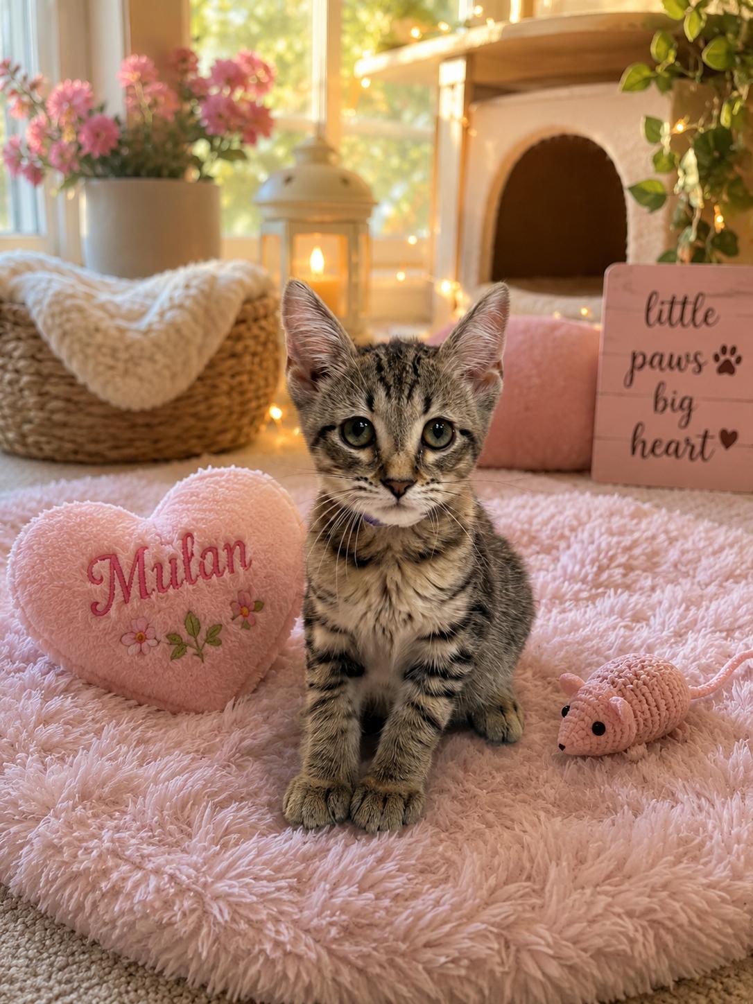 Mulan, Adoptable, Kitten Female Tabby.