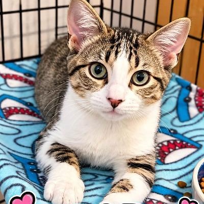 Loopy, Adopted, Kitten Female Domestic Short Hair.
