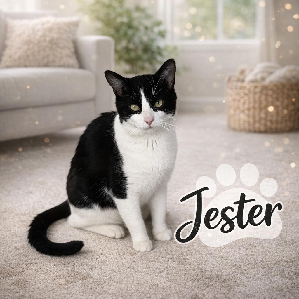 Enlarge Jester-Gentle, Affection-Loving Companion, an adopted Tuxedo in Laurel, MD image 2/4