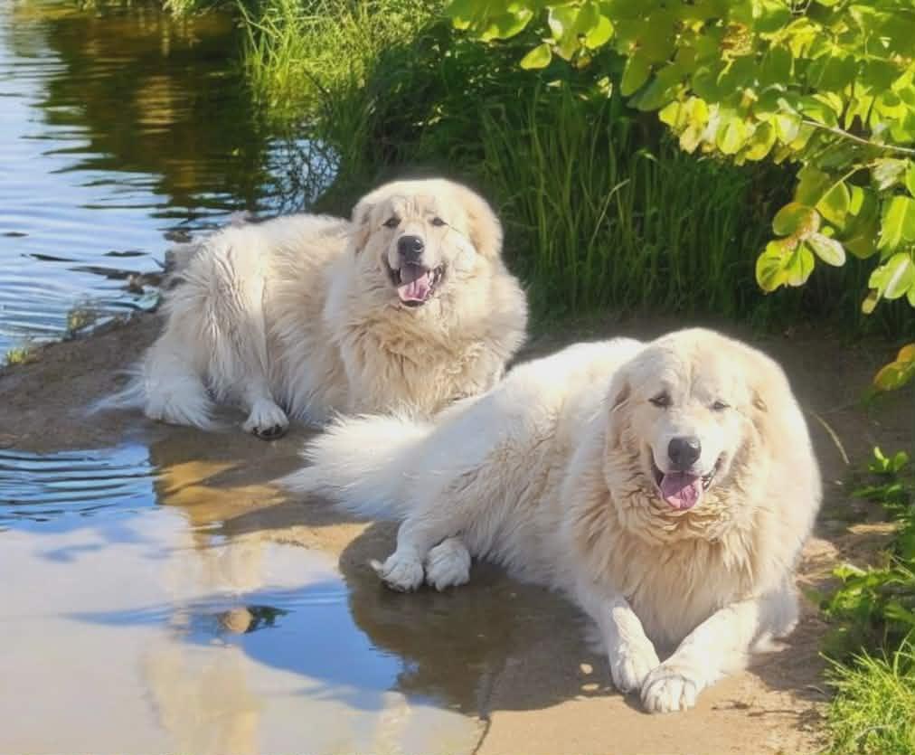 Hannah and Halo, ADOPTABLE, Adult Female Great Pyrenees.