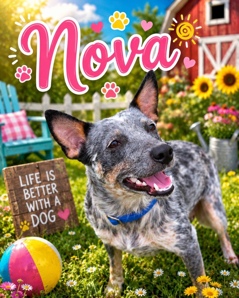 NOVA, Adopted, Young Female Australian Cattle Dog / Blue Heeler.