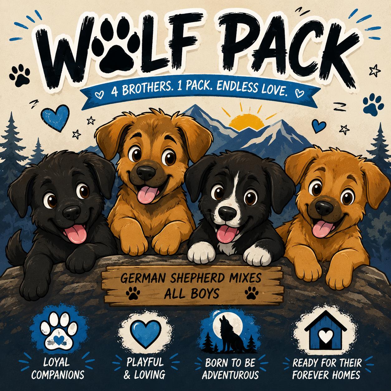 Wolf Pack Pups- Coming soon, ADOPTABLE, Puppy Male German Shepherd Dog.