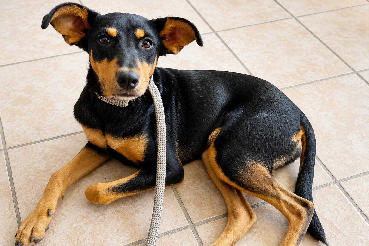 Xochil, Adoptable, Young Female Doberman Pinscher & Miniature Pinscher.