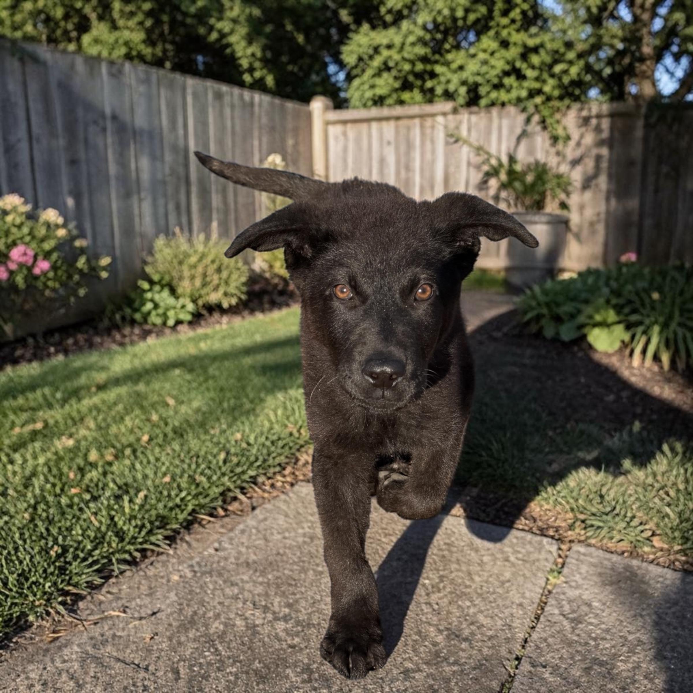  Shark Boy, Adoptable, Puppy Male Golden Retriever & German Shepherd Dog.