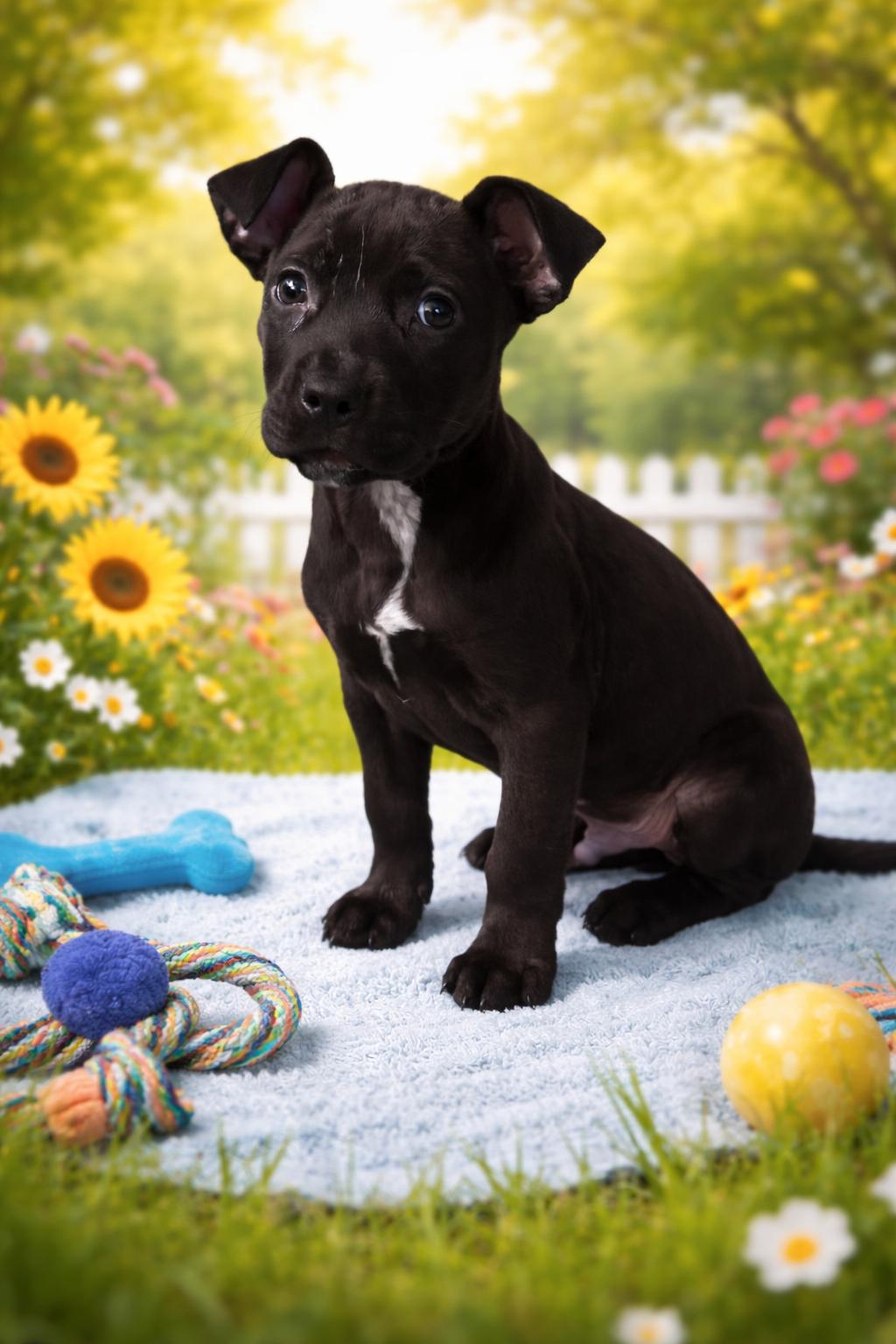 Knox, Adoptable, Puppy Male Black Labrador Retriever & Catahoula Leopard Dog.